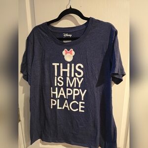 Disney Minnie Mouse Happy Place Disney trip vacation blue tee size 1X